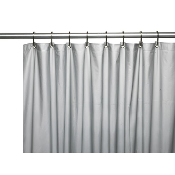Gray on 3D Patch PEVA Shower Curtain w/ Metal Grommets 12 Matching Plastic Hook 